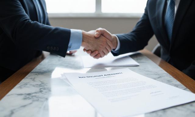 Professionisti che firmano un accordo di riservatezza